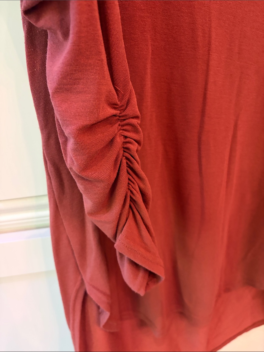 Long Sleeve Layered Tunic in Rust - Picture 2 of 5